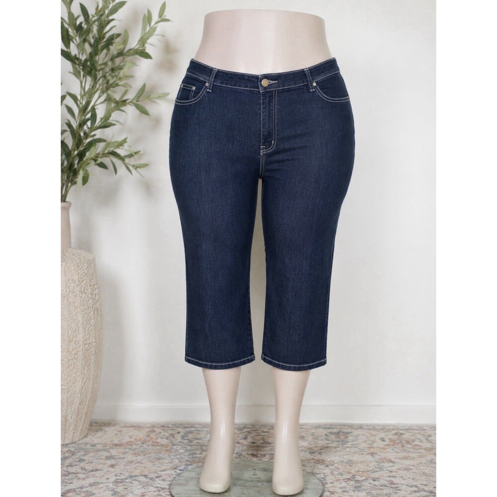 Gold Drama Size 20 Women’s Embellished Capri Jeans 42” Waist 18” Inseam